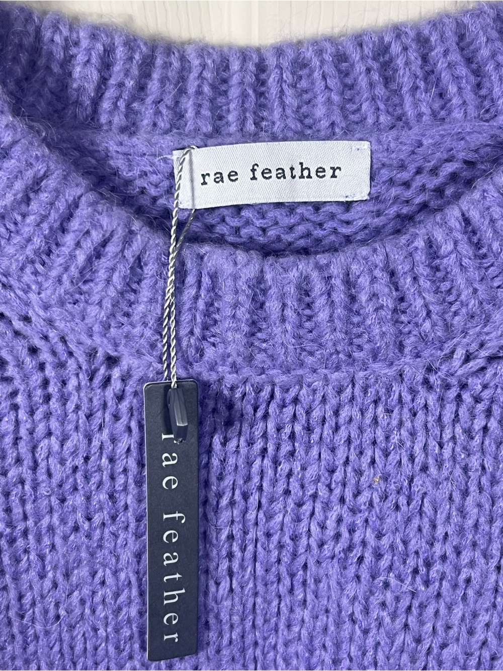 Rae Feather Alpaca Blend Chunky Knit Sweater Vest Lilac Purple NWT - Picture 3 of 5